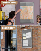 Mifuro 36"x24" Enclosed Bulletin Board, Lockable Weather-Resistant Aluminum - Image 8