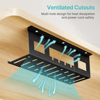 PEGZONE Under Desk Cable Management Tray, 15.7 Inches Metal Cord Organizer Rack - Image 6