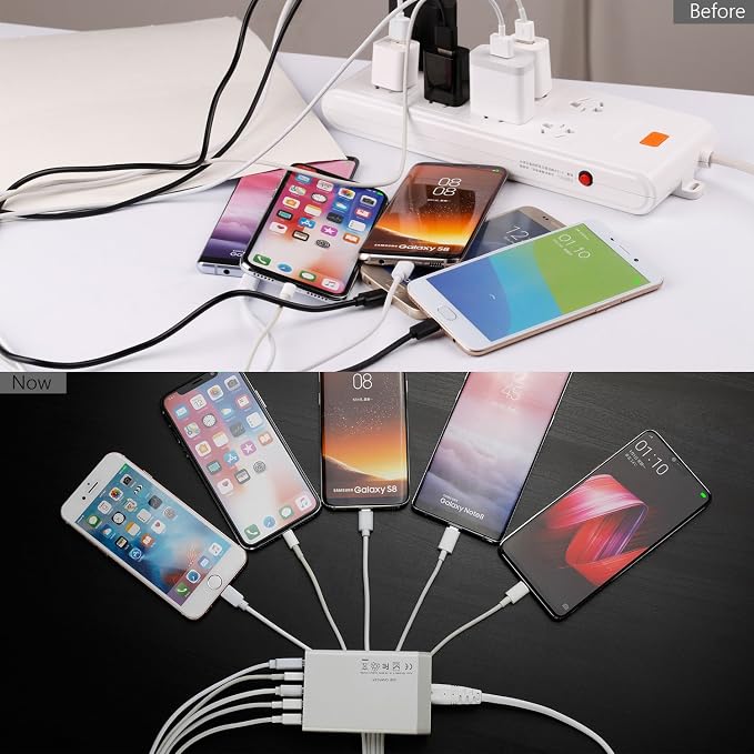 Desktop 5 Port USB Wall Charger 40W 8A, USB Hub Charging Station - Image 7