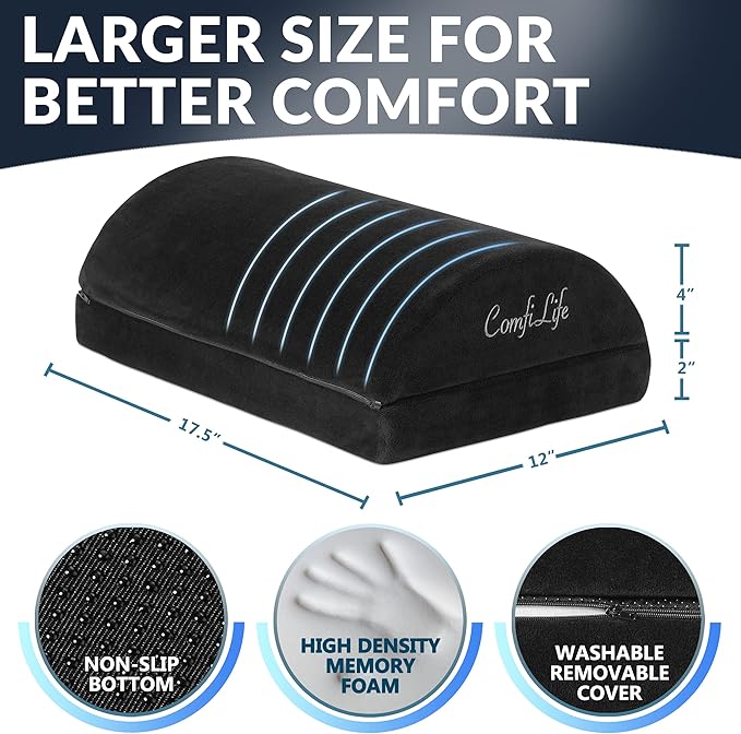 ComfiLife Foot Rest for Under Desk at Work – Adjustable Height Memory Foam Foot - Image 4