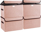 Bagnizer Linen Fabric Foldable Storage Cube Bin Organizer Basket by Bagnizer