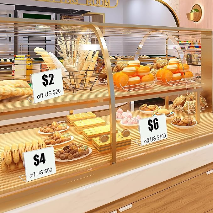 Ludery Small Acrylic Sign Holder 2.4 x 1.6 Inch, Mini Food Sign Labels - Image 3