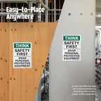 SmartSign - S-2917-AL-14 "Think Safety First - Wear Personal Protective - Image 5