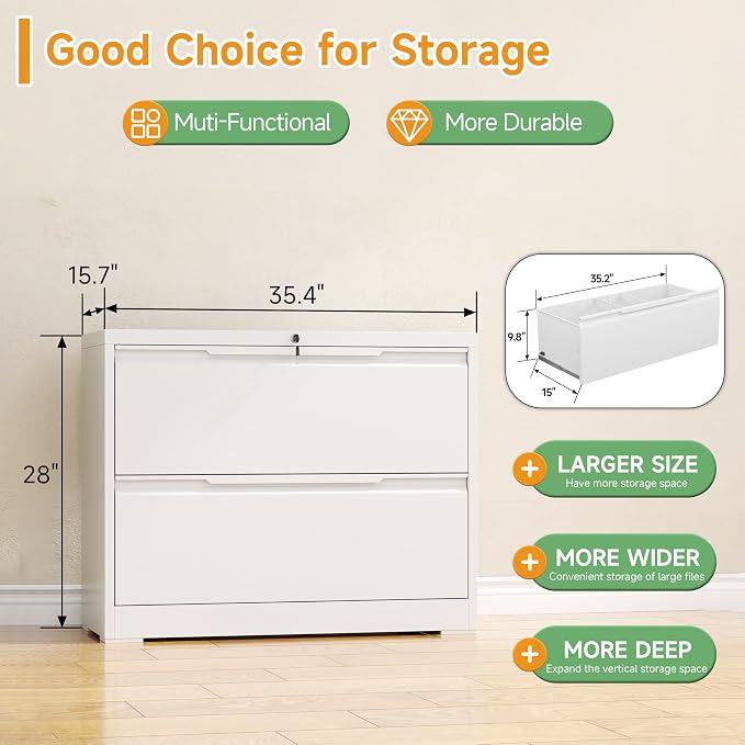 LONGLINK 2 Drawer Lateral File Cabinets - Image 3