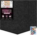 Bouiexye Felt Cork Board Tiles 6 Pack Black Bulletin Boards 12"x12" by LooksForwardtoSeeingYou