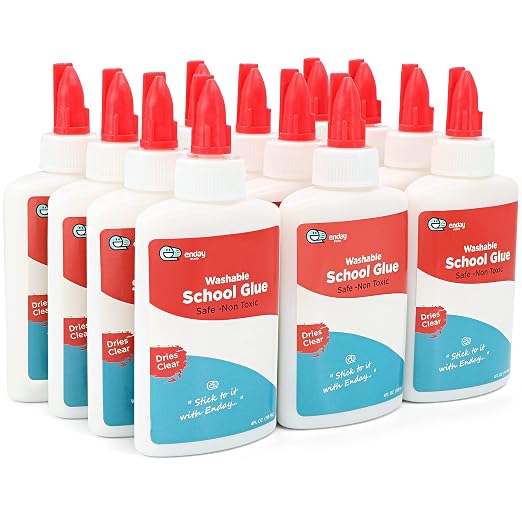 Liquid Glue - 4 oz Washable School Glue, Non-Toxic by ENDAY