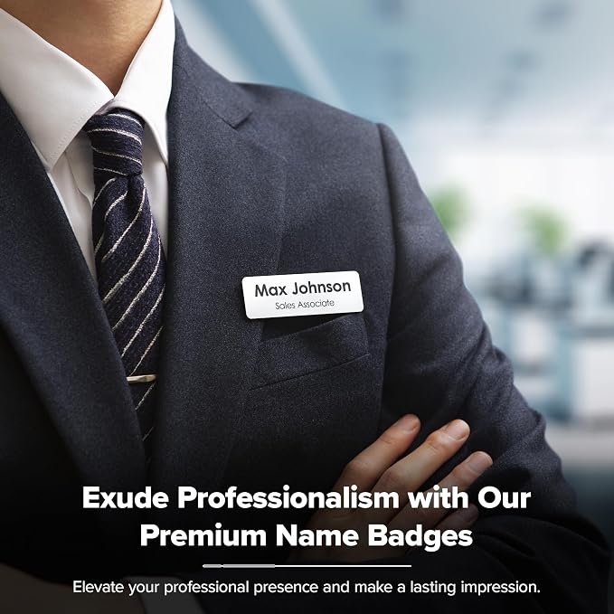 Custom Engraved Name Tags, Magnetic White Name Tags, Personalized Name Tags - Image 2