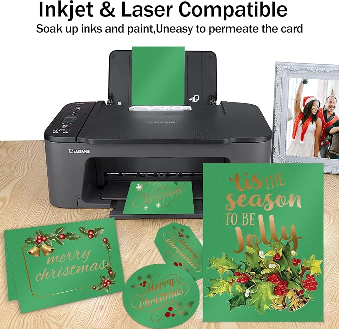 Goefun 100 Sheets Green Shimmer Cardstock 8.5 x 11, 80lb Card Stock Printer - Image 4