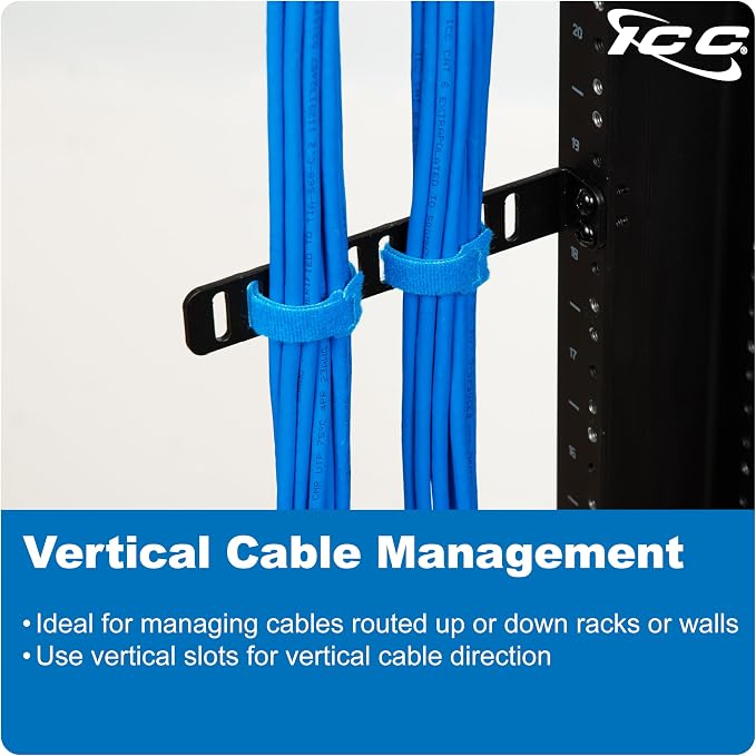 ICC 6” Metal L-Shaped Cable Management Bracket, Vertical/Horizontal, Rack or - Image 3
