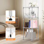 M MZG 4 Tiers Shelf Metal Storage Shelves Wire Rack Closet Organizers - Image 5