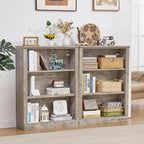 RWYHG 43" Grey Tall Bookshelf Set of 3, 3-Tier Thick Wooden Book Shelf - Image 8