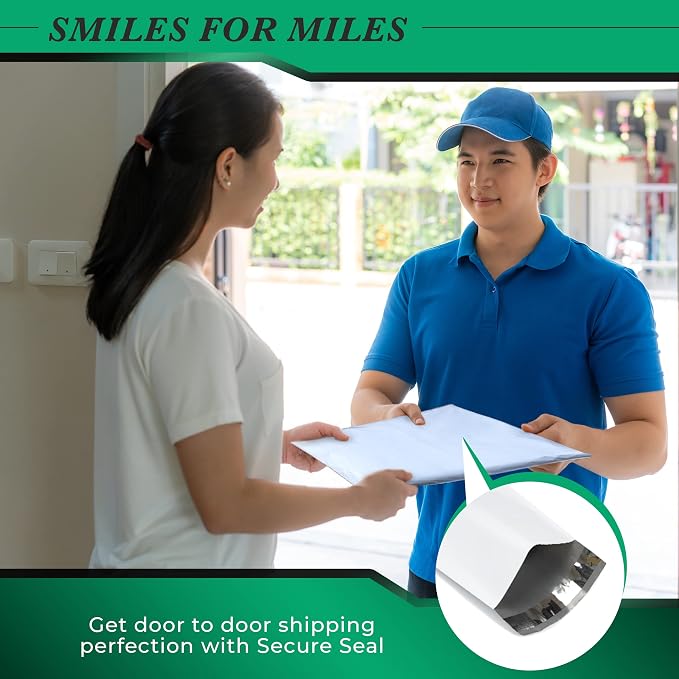 100 Pack Secure Seal White Poly Mailers - Image 7
