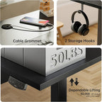 Agilestic Standing Desk with 2 Drawers, Adjustable Height Electric Desk with - Image 9