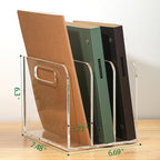 AIDIMOO Acrylic Magazine File Holder, 3 Vertical Compartments Desk Document - Image 2