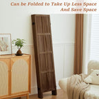 Leesinwing Wood Room Divider 6 Panel Folding Privacy Screen, Classic 5.6Ft - Image 2