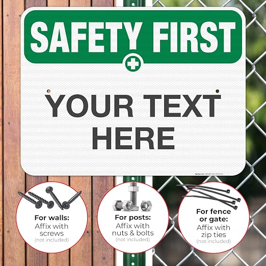 Custom Safety First Sign, OSHA Sign, 18x24 Inches, 3M EGP Reflective .080 - Image 4