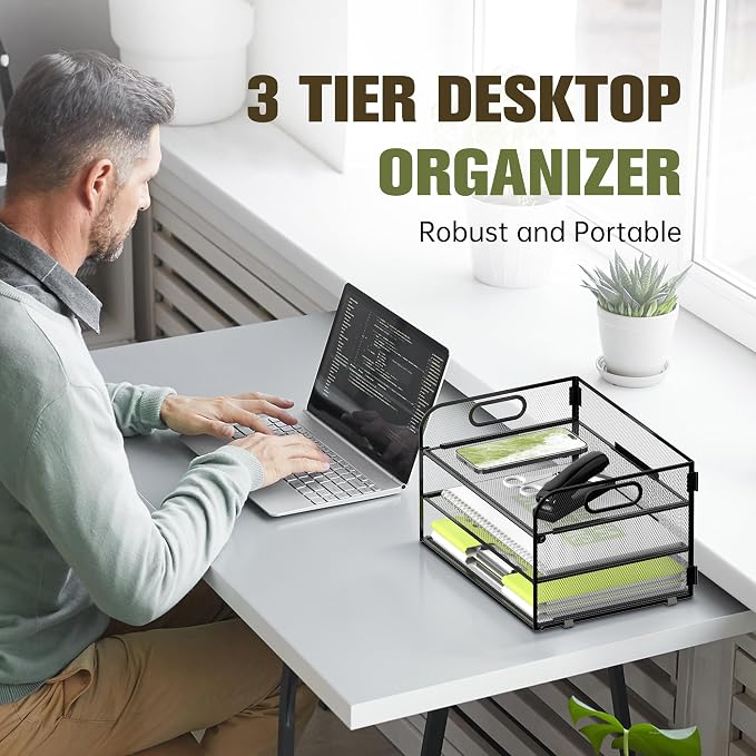 Daltrack 3-Tier Mesh Desk Organizer - Image 2
