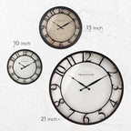 Presentime & Co 21" Farmhouse Series Wall Clock, Cottage Style, Faux Burlap - Image 6