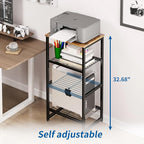 GEORIS 4 Tier Printer Stand, Spacious Floor Mount, Industrial, Printer Table - Image 2