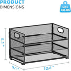 Marbrasse 3 Tier Paper Organizer Letter Tray, Mesh File Organizer - Image 3