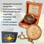 Gift for Grandson Brass Compass Engraved Quote | Memory Present to My Grandson - Image 2