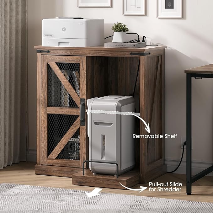JOINICE, Printer Stand with Storage, File Cabinet with Socket and USB Charging - Image 5