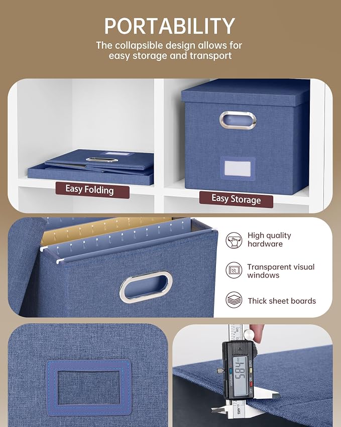 Oterri File Organizer with Lid, File Box, File Cabinet - Image 2
