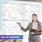 Dry Erase Four Month Laminated Jumbo Wall Calendar, Huge Quarterly Laminated - Image 7