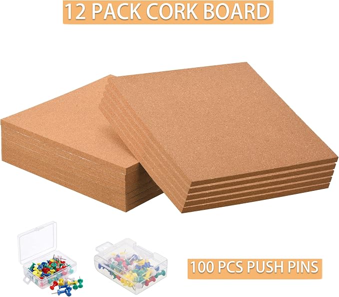 SUNGIFT Cork Board 12"x12" - Image 6