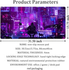 Anime Neon Mouse Pad Purple City Gaming Desk Big Cute Kawaii Pink Extended - Image 6