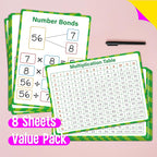 8 Packs Number Bond Whiteboards, Double Sided Dry Erase 1-12 Multiplication - Image 2