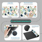 Pink Blue Floral Desk Mat Mousepad Cute Flowers Mouse Pad Gaming XL Large - Image 4