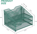 Samstar Green Desk File Organizer, Mesh Letter File Folder Holder - Image 3