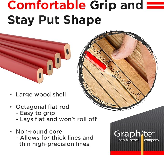 GRAPHITE Hard Lead Carpenter Pencils Bulk - Image 6
