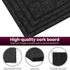 Bouiexye Felt Cork Board Tiles 6 Pack Black Bulletin Boards 12"x12" - Image 3