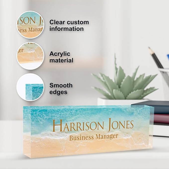 Personalized Name Plate for Desk, Custom Desk Name Plate, Acrylic Name Plate - Image 3