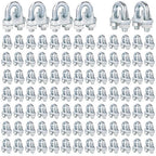 200PCS M6 Galvanized Zinc-Plated Wire Rope Cable Clamp Clips, 1/4" Wire Cable by High-PQ
