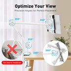 AboveTEK Tablet Stand Holder for Desk & Bed, Aluminum iPad Holder Arm - Image 4