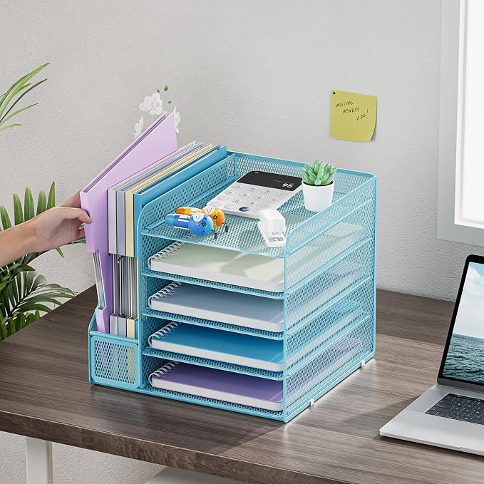 Marbrasse Desk Organizers and Accessories, 5-Tier Paper Letter Tray Organizer - Image 2