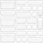 Vtopmart 25 PCS Clear Plastic Drawer Organizers Set, 4-Size Versatile Bathroom by Vtopmart