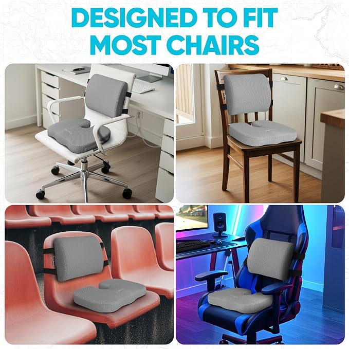 FORTEM Seat Cushion, Office Chair Cushion, Lumbar Support Pillow - Image 9