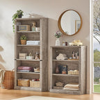RWYHG 43" Grey Tall Bookshelf Set of 3, 3-Tier Thick Wooden Book Shelf - Image 4