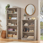 RWYHG 43" Grey Tall Bookshelf, 3-Tier Thick Wooden Book Shelf - Image 3