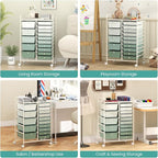 LDAILY 15 Drawer Rolling Storage Cart, Rolling Cart - Image 9