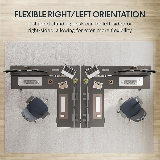 FLEXISPOT 63" L Shaped Standing Desk Electric Corner Table - Image 4
