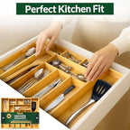 DAVIDOK Expandable Bamboo Drawer Organizer - Image 7