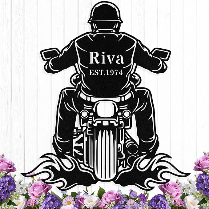 Custom Motorcycle Metal Signs Personalized Biker Name Sign Custom Garage Decor by HengMeiZiK