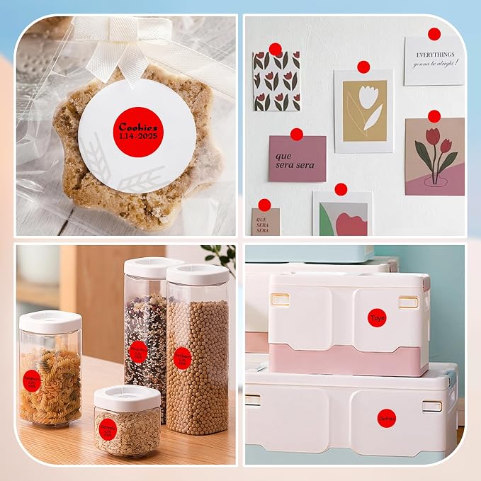 1 Inch Round Color Coding Labels, 1000 Dots Per Roll Red Color Coded Dot - Image 7