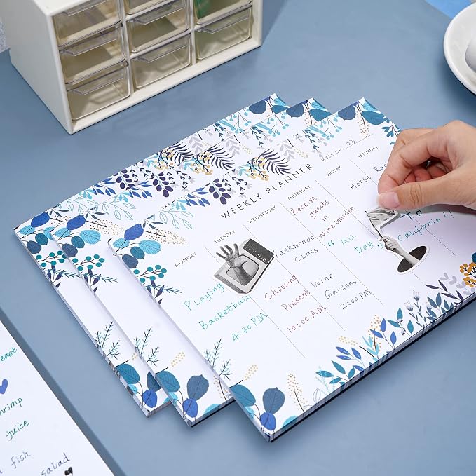 3 Pack Weekly Planner Notepad Tear Off 52 Undated Weekly Calendar Sheets To Do - Image 4