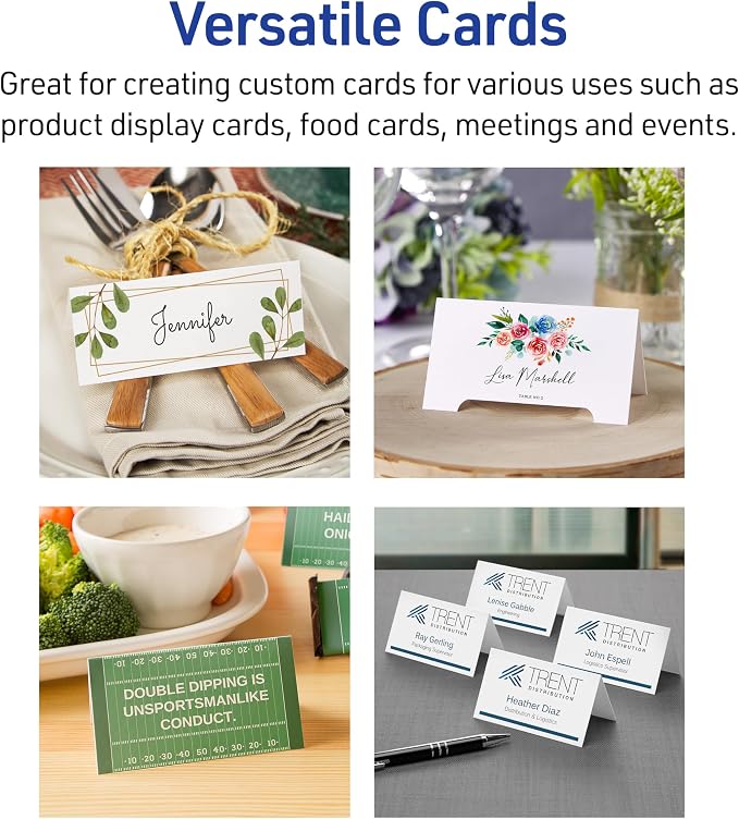 Avery Printable Tent Cards, 3.5" x 11", 50 Blank Place Cards - Image 5